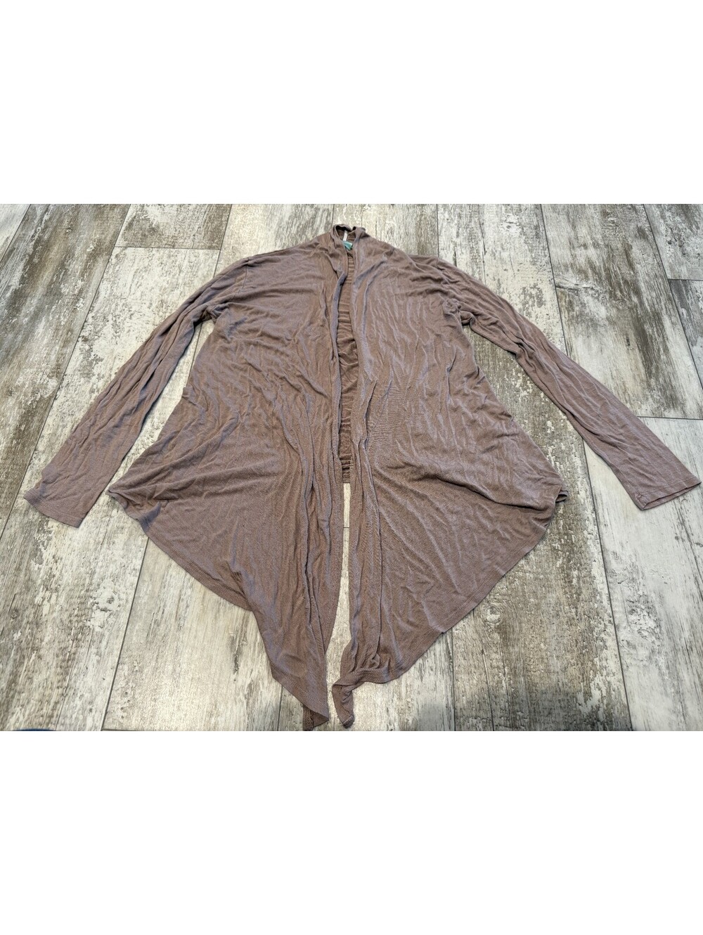 Free to Live Womens Brown Open Front Cardigan Draped Boho